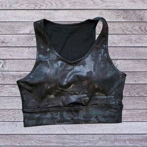 MONO B BLACK CAMO PRINT PADDED SPORTS BRA size Large